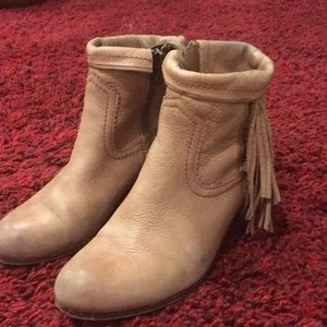 Brown Fringe Booties
